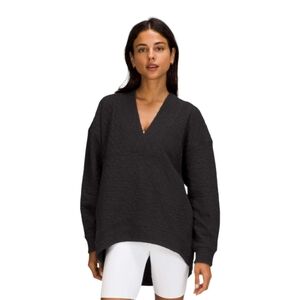 Lululemon Rippled V-Neck Pullover Women's 2 Black